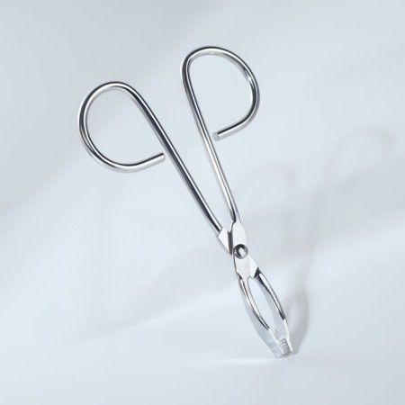 Pinzet in the form of scissors, straight, 8.2 cm, silver color-3
