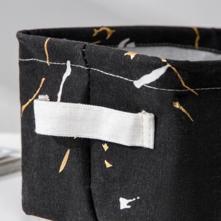 Storage basket with handles of the shade "Marble", 23 × 16 × 12 cm, black color-1