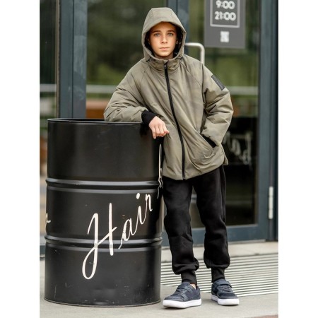Boy jacket, height 128 cm, color Militari Khaki-3