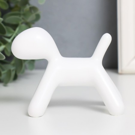 Souvenir Polystone "Dog" White 10x7.8x5.4 cm-5