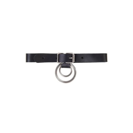 Pecado BDSM chocker-sewer, ring in the ring, genuine leather, black-2
