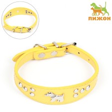 Barry-grade with a puppy, 29-32 x 2.5 cm, artificial leather, yellow