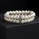 Bracelet Pearl "Bride" beads d = 0.8 two rows, with rhinestones, milk color