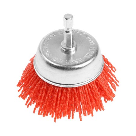 Nylon brush for a tundra drill, with hairpin, "cup", 75 mm