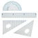 Drawing Set 9 objects (2 circulas - 130 mm, barrel, sharpener, flight department, ruler, transporter, 2 squares), in the plastic penalty