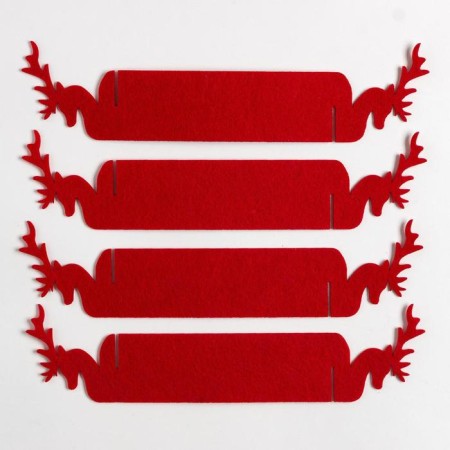 A set of decorative rings for napkins "New Year's deer" 4 pcs, d = 5 cm, 100% p/e, felt-3