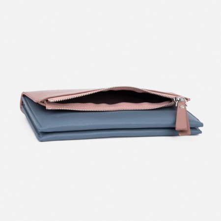 Women's wallet on magnets, blue/pink color-4
