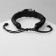 Bracelet Leather "Style" owl, black color with black silver, d = 6 cm