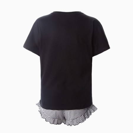 Female homemade set (T -shirt/shorts), black color, size 52-8