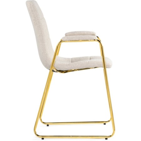 Stool on the Lana Metal Carcass Metal/Building Fabric, Gold/White 57x56x88 cm-3