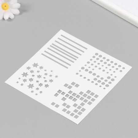 Plastic stencil "Patterns" 15x15 cm-1