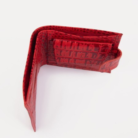 Women's wallet on the button, red color-3