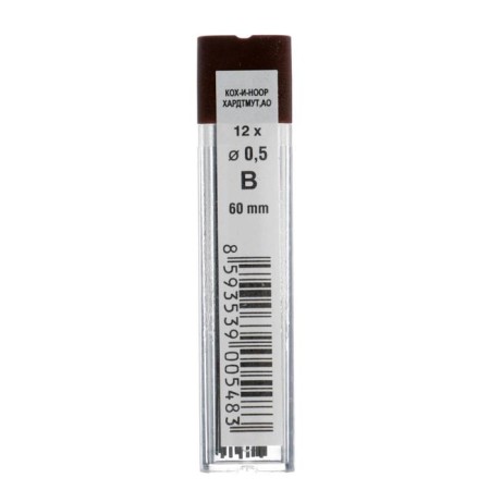 Set of sections for mechanical pencils 3 cases 0.5 mm Koh-I-Noor 4152 B, 12 pieces in a case (1161796)-1