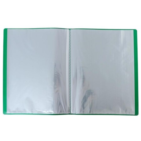 Folder with 60 A4, 500 microns, Calligrata, pocket on the spine, green-1