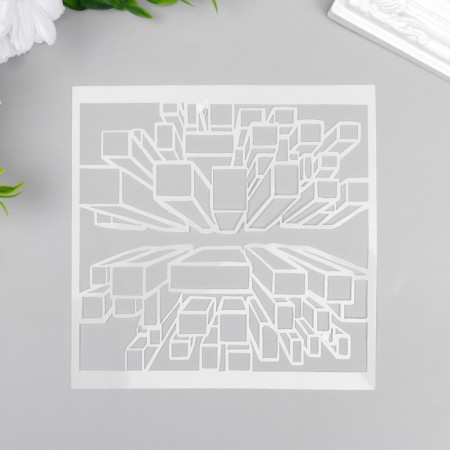 Stencil plastic "Geometry Rectangles 3D" 13x13 cm