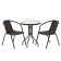 Set of garden furniture: table, 2 chairs, brown