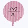 Shard foil circle 18 "Happy Birthday", pink color, with a substrate