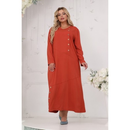 Female dress, size 48, terracotta color-10