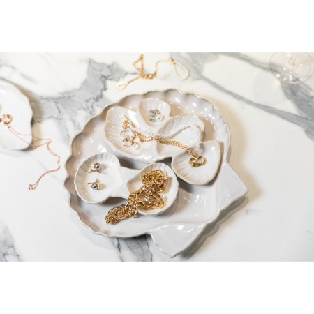 Ceramic plate "Sea shell", 9 x 19 cm white, white color-9
