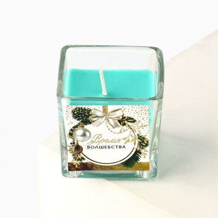 New Year's candle in a glass "Time of miracles and magic", aroma spruce bumps-2