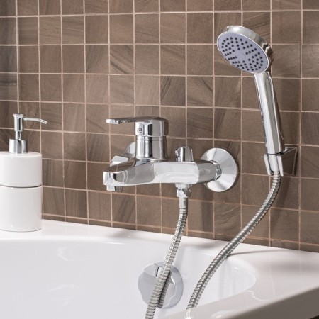 Bath mixer "RMS" SL50-009E, short spout, shower set, zinc, chromium-1
