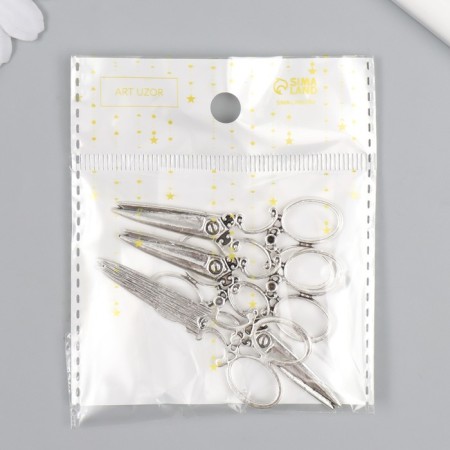 Decor Metal for creativity "Openland scissors" silver (A9361) 3.6x2.5 cm-4