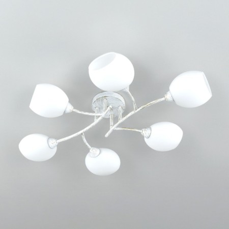 Ceiling chandelier Citilux "Florida" CL148160, 80x55x14.5 cm, 6x60W, E14, white color-9