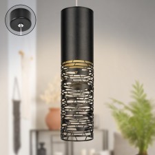 Светильник подвесной Эра PL27 BK, 60х250 мм, IP20, GU10, цвет чёрный