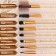 A set of makeup brushes, 12 objects, case, color mix