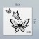 Black "butterfly" tattoo on the body 6x6 cm