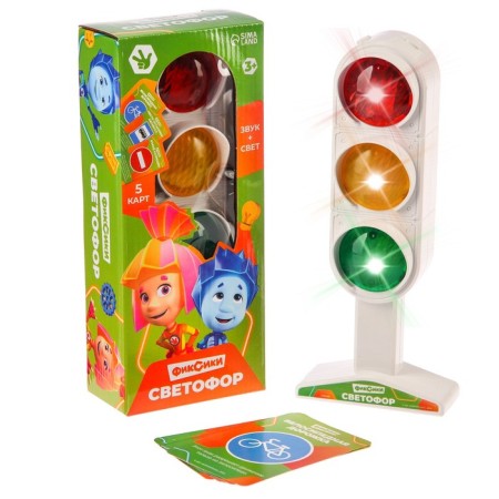 Traffic light with teaching cards fixiki, light and sound effects