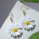 Earrings Metal "brightness" chamomile, yellow-white color