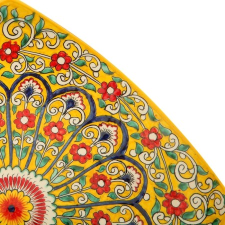 Largan Rishtan ceramics "Flowers", 28 cm, square, yellow mix-2