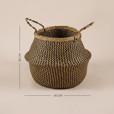 Belly basket wicker -round SL Home "Sorrento", reeds, 35 × 45 cm-1