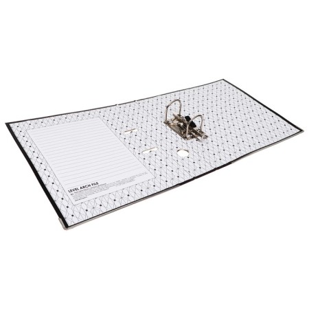 A4, 50 mm, calligrata registrar folder, PVC, embossing "lins", metal edging, pocket for a spine, assembled, black mix-4