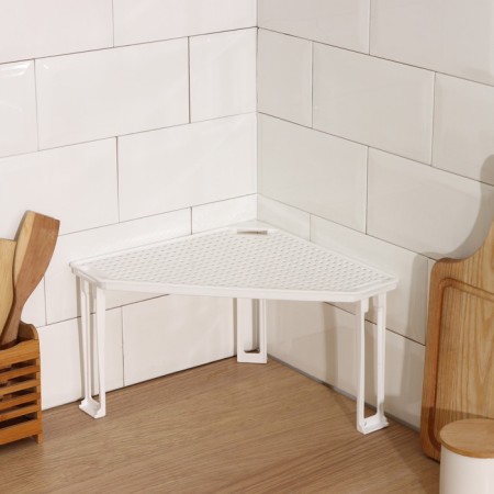 Corner stand “Loft”, 26.3 × 26.3 × 17.1 cm, on plastic legs, white color-1