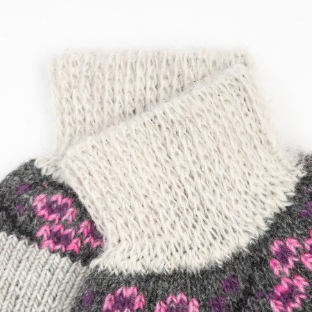 Women's woolen socks shortened, gray color, size 23-1