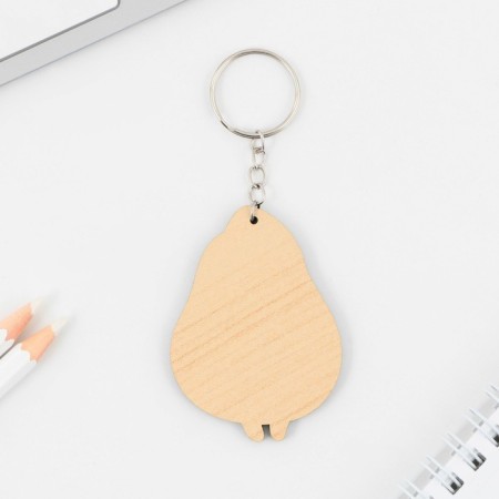 A wooden key key "Avocado" 5 x 6 cm-3
