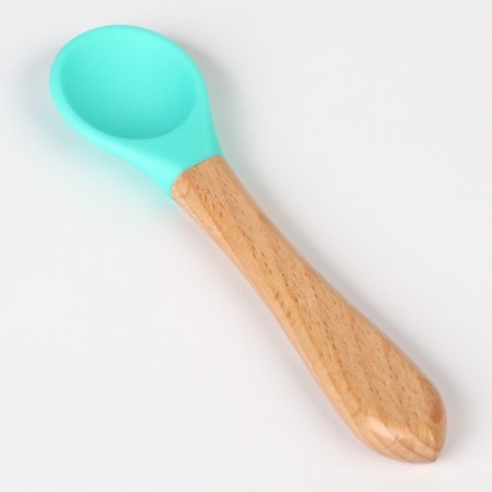 Baby plate on a suction cup, spoon, crush me, turquoise-8