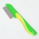 A comb for wool 15.6 x 3.6 cm, short teeth 1.7 cm, green-yellow