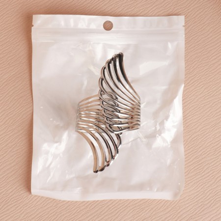 Picking for curtains "Wings", d = 6 × 10 cm, silver color-4