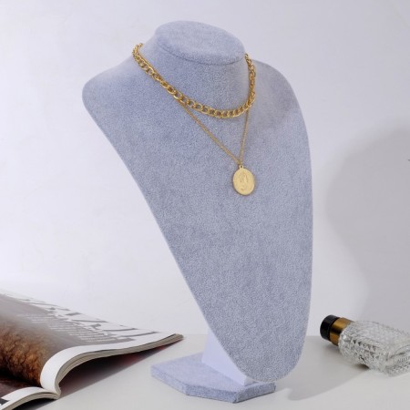 Bust for jewelry, 23 × 12.5 × 35 cm, h = 35 cm, color gray color-1