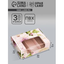 The box is folding, under 3 eclairs, confectionery packaging 