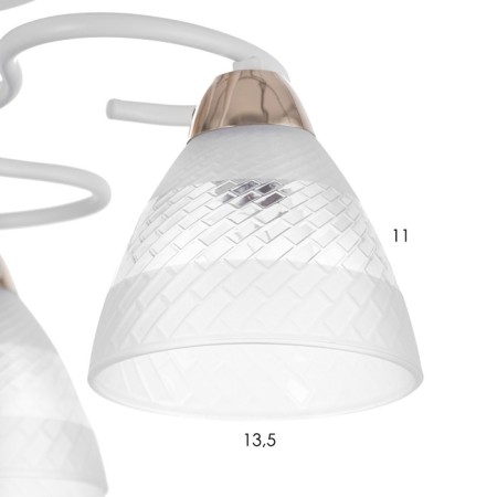 Linda chandelier 3x60W E27 white, gold 47x47x23cm-5