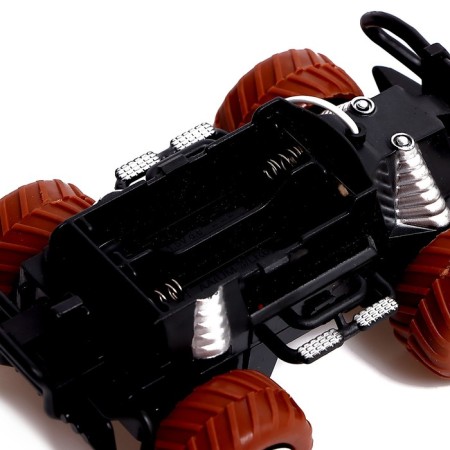 Dino radio -controlled jeep works on batteries, brown color-4
