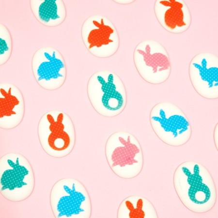 Sugar figures-medalons "Rabbit" 35*25 mm, 63 pcs