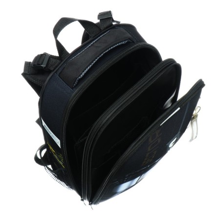 School backpack 38 x 30 x 16 cm, ergonomic back, Stavia "rally", black-7