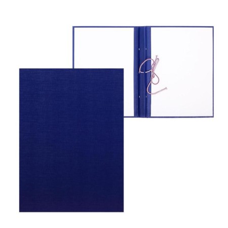 Folder for thesis (without inscription), boumville, scallops/suture, without paper, blue color (capacity up to 300 sheets)