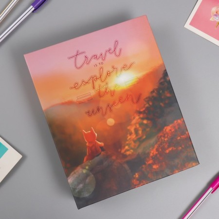 Photo album for 200 photos 10x15 cm, plastic. Cute Foxy sheets sunset