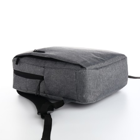 Male backpack on a zipper, 2 external pockets, with USB, gray color-4